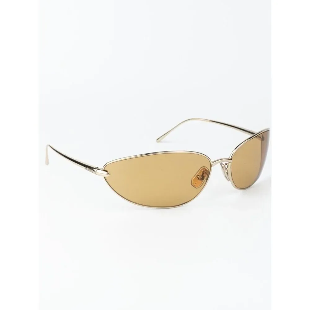 Loewe Men Sunglasses Gold Brown Wraparound LW40164U 32E NEW AUTHENTIC